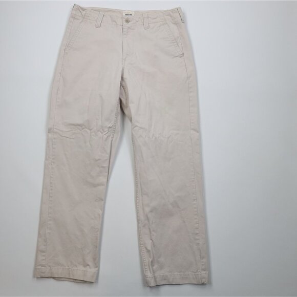 Vintage Y2K Gap Mens 33x32 Distressed Modern Hipster Wide Leg Chino Pants Beige